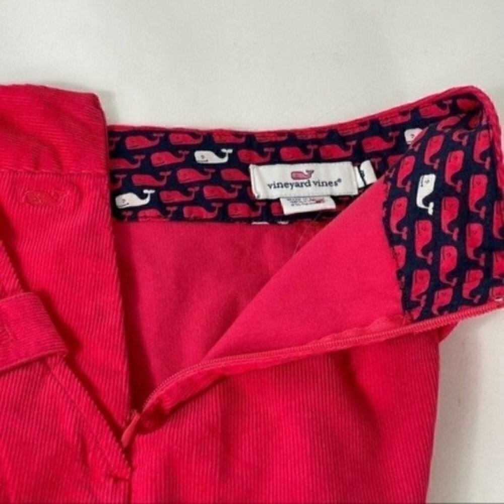 Vineyard Vines cord button skirt solid Bloom 2 front pockets side zip size 8 NWT - Picture 7 of 11
